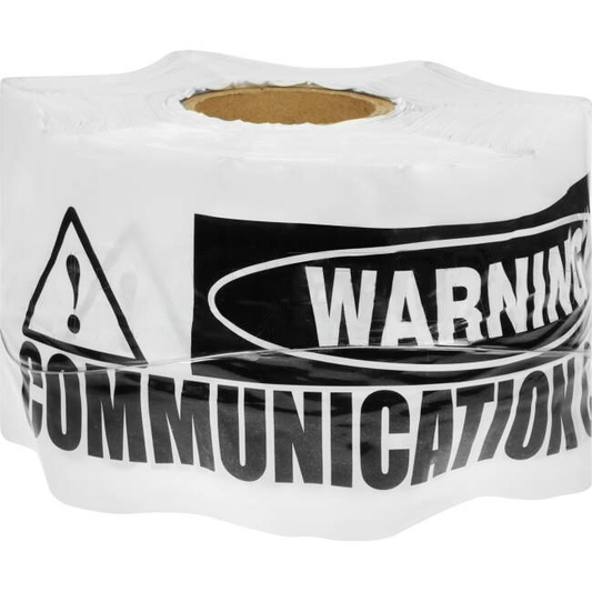 Wattmaster 150mm x 250 Metres Underground Communications Warning Tape With Wire Trace White