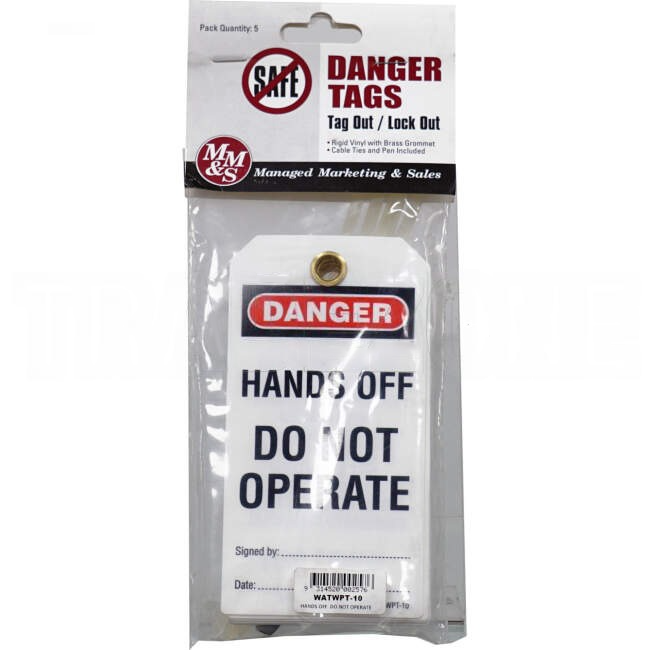 Wattmaster Hands Off Do Not Operate Tag With Pen Pack of 5