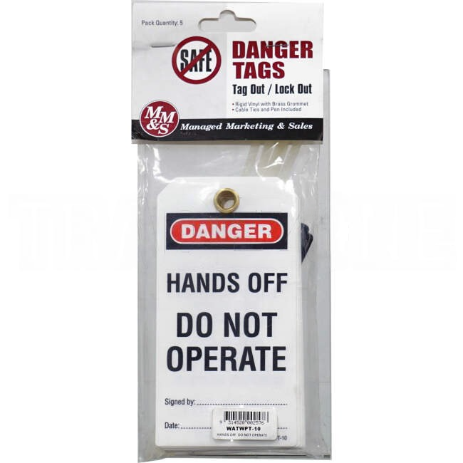 Wattmaster Hands Off Do Not Operate Tag With Pen Pack of 5