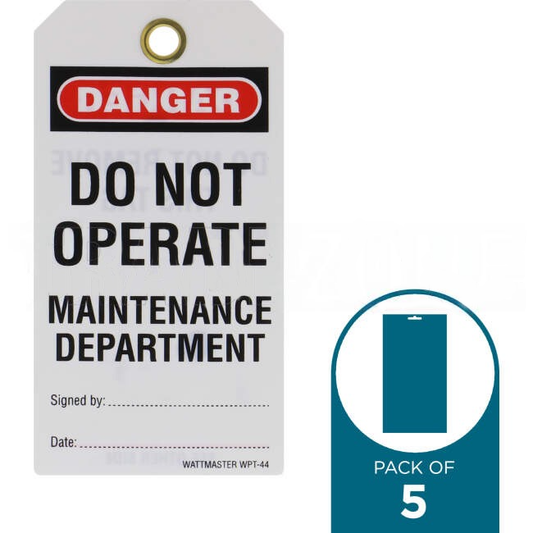 Wattmaster Do Not Operate Maintenance Department Tag With Pen Pack of 5