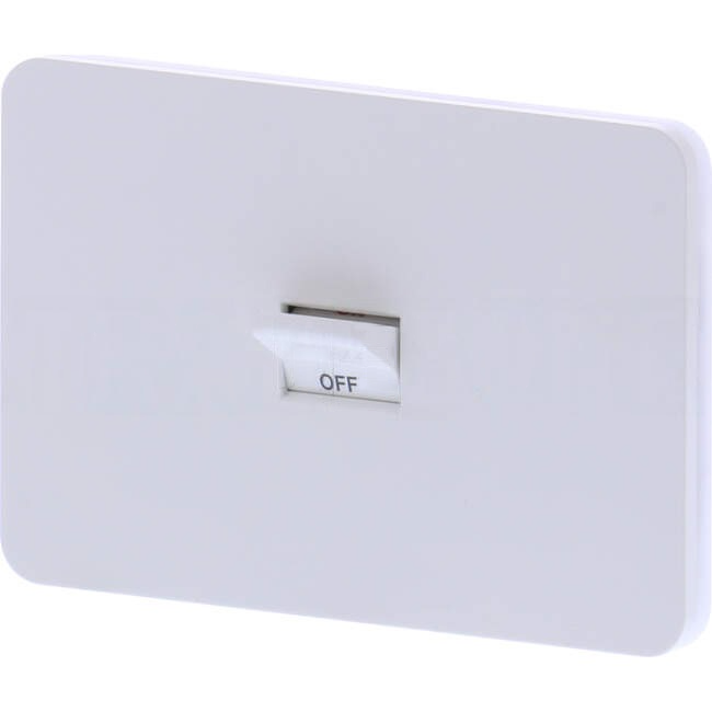 Hager 16 Amp 1 Gang ALLURE Horizontal Internal Isolation Rocker Switch Engraved With COOKER Gloss White