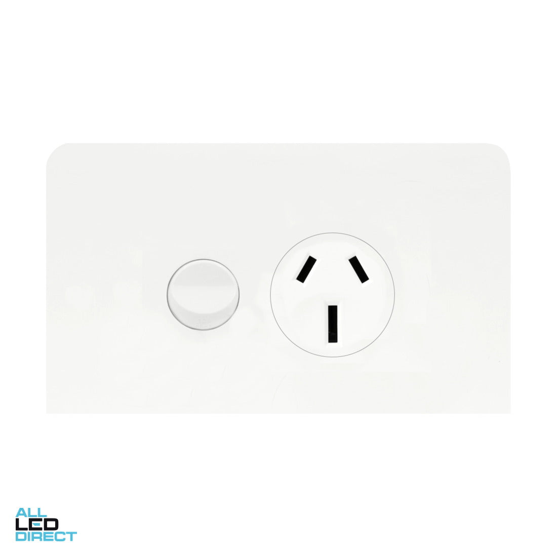 Hager 15 Amp ALLURE Single Internal Powerpoint Gloss White ALL LED Direct