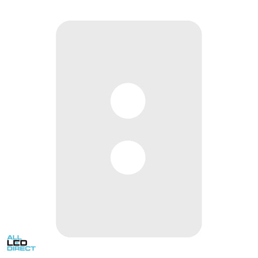 Hager 2 Gang ALLURE Internal Switch Cover Plate Gloss White ALL LED Direct