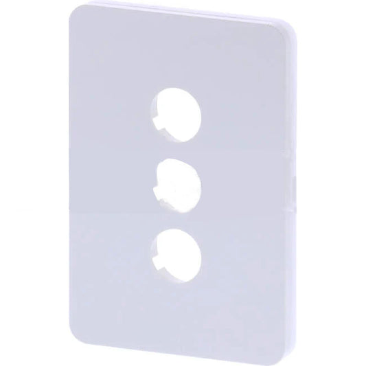 Hager 3 Gang ALLURE Internal Switch Cover Plate Gloss White