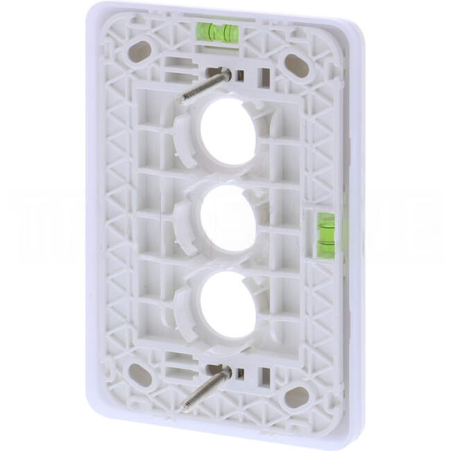 Hager 3 Gang ALLURE Internal Switch Cover Plate Gloss White