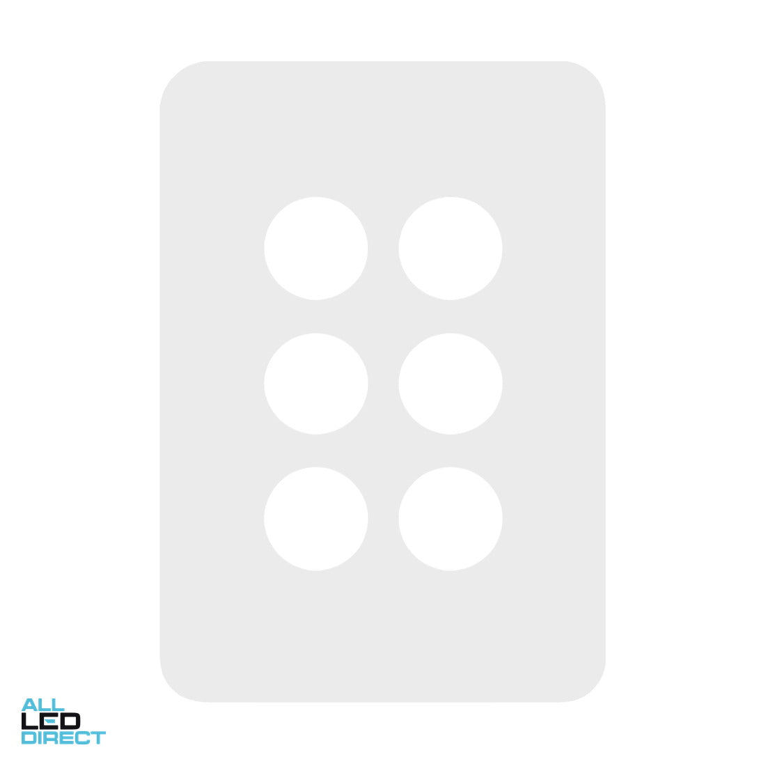 Hager 6 Gang ALLURE Internal Switch Cover Plate Gloss White ALL LED Direct