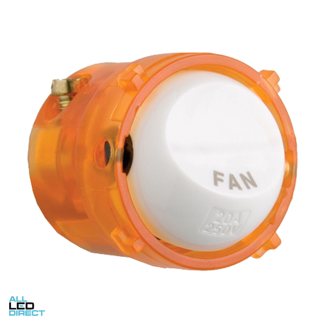 Hager 20 Amp Rotoloc Rocker Switch Mech White Engraved With 'FAN' ALL LED Direct