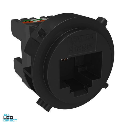 Hager CAT6A Rotoloc Data Mech Black