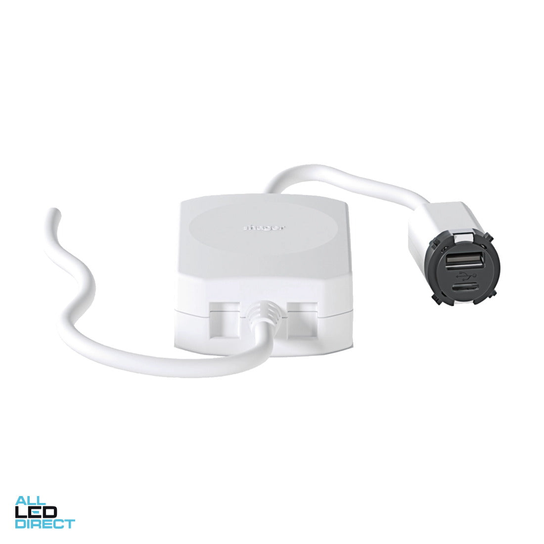 Hager USB Mechanism USB A + C Matt White ALL LED Direct