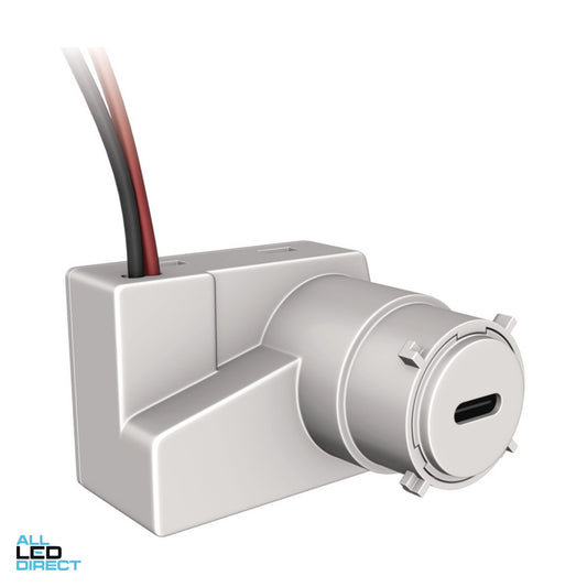 Hager 20 Watt Single USB C Mech White ALL LED Direct