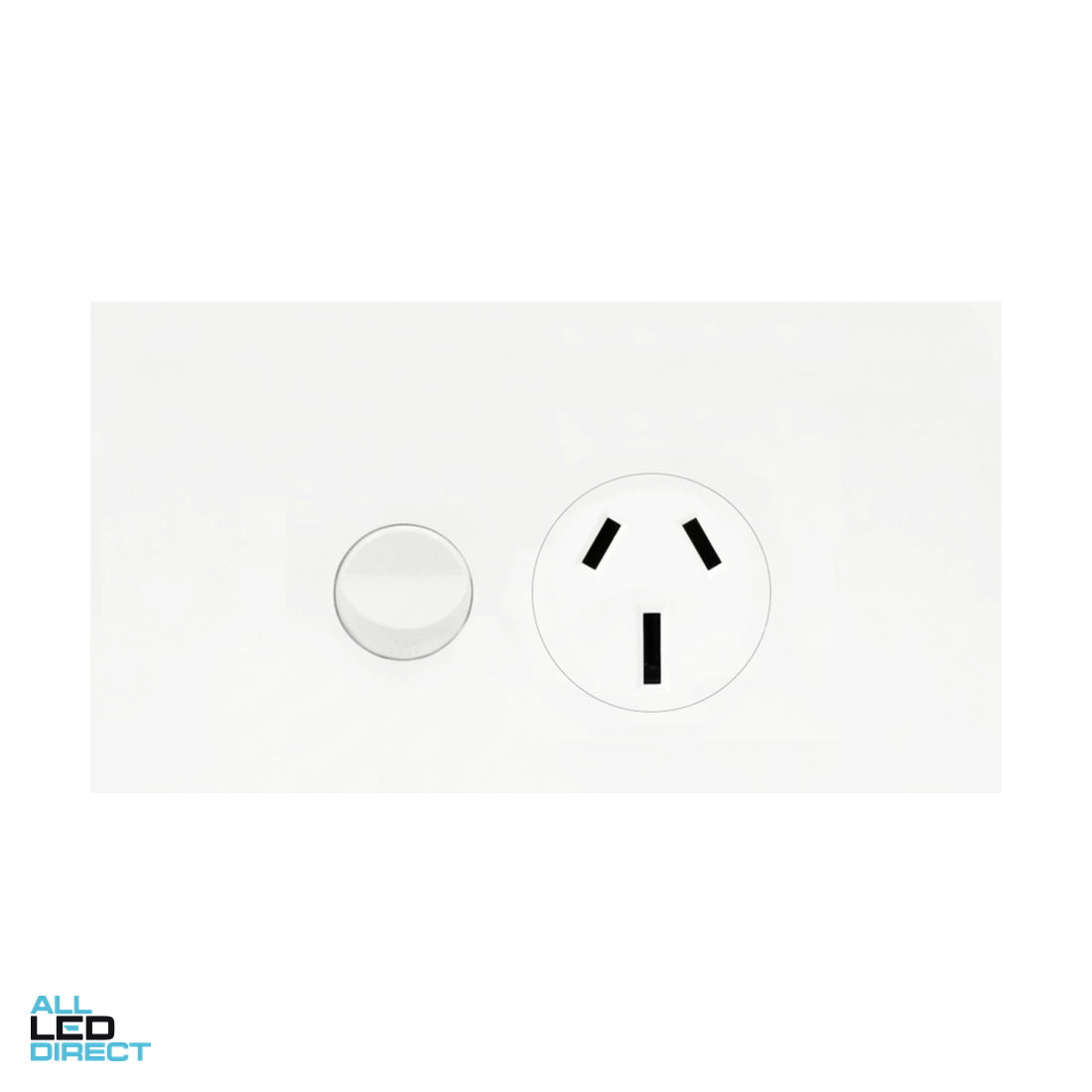 Hager 15 Amp FINESSE Single Internal Powerpoint Gloss White ALL LED Direct