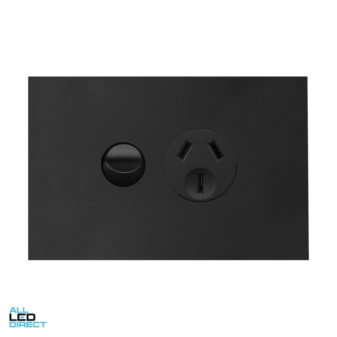 Hager 10 Amp FINESSE Single Internal Powerpoint With Shutter Matte Black ALL LED Direct