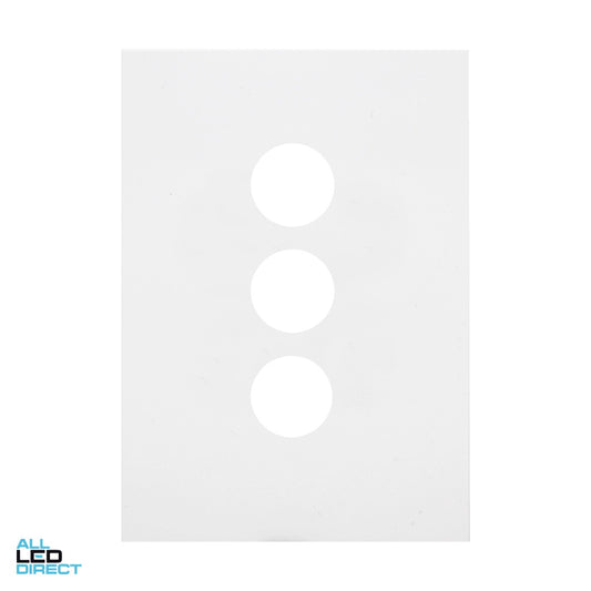 Hager 3 Gang FINESSE Internal Switch Cover Plate Gloss White ALL LED Direct