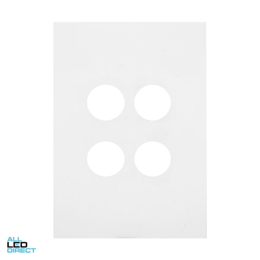 Hager 4 Gang FINESSE Internal Switch Cover Plate Matt White ALL LED Direct
