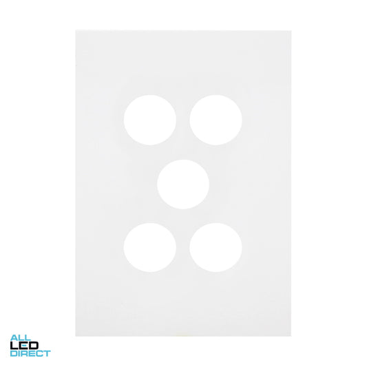 Hager 5 Gang FINESSE Internal Switch Cover Plate Matt White ALL LED Direct