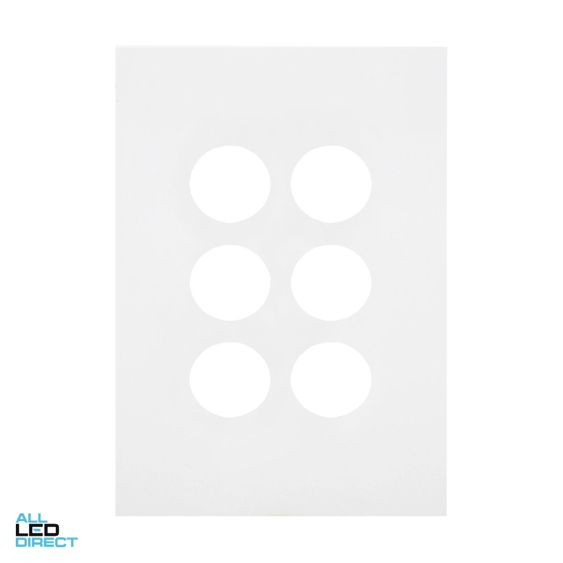 Hager 6 Gang FINESSE Internal Switch Cover Plate Gloss White ALL LED Direct