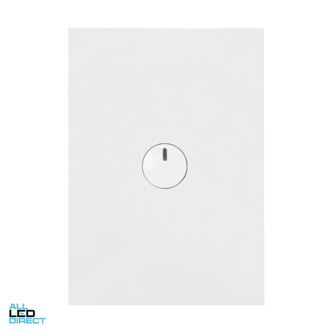 Hager 16 Amp 1 Gang FINESSE Vertical Internal Push Button Switch Gloss White ALL LED Direct