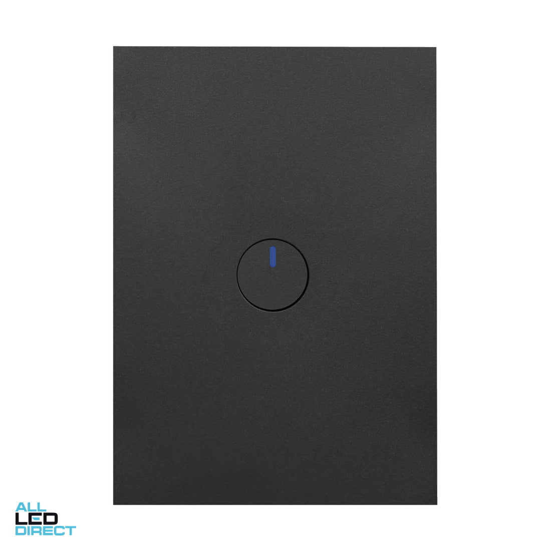 Hager 10 Amp 1 Gang FINESSE Vertical Internal Push Button Switch Matte Black ALL LED Direct