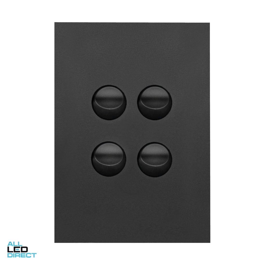 Hager 16 Amp 4 Gang FINESSE Vertical Internal Rocker Switch Matte Black ALL LED Direct