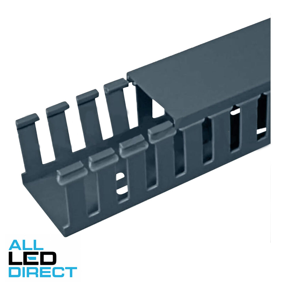 IPD 80mm X 80mm Open Slot Cable Duct Black