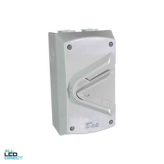 Clipsal 40 Amp 1 Pole WEATHERSHIELD IP66 Industrial Isolator Grey ALL LED Direct