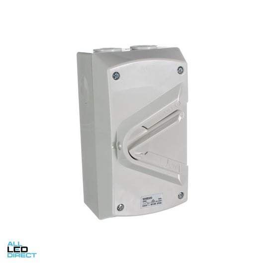 Clipsal 20 Amp 3 Pole WEATHERSHIELD IP66 Industrial Isolator Grey ALL LED Direct