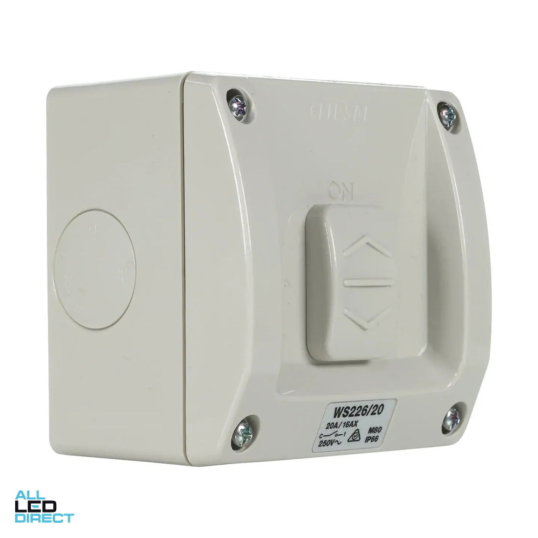 Clipsal 20 Amp 1 Gang WEATHERSHIELD Weatherproof Switch Resistant Grey ALL LED Direct