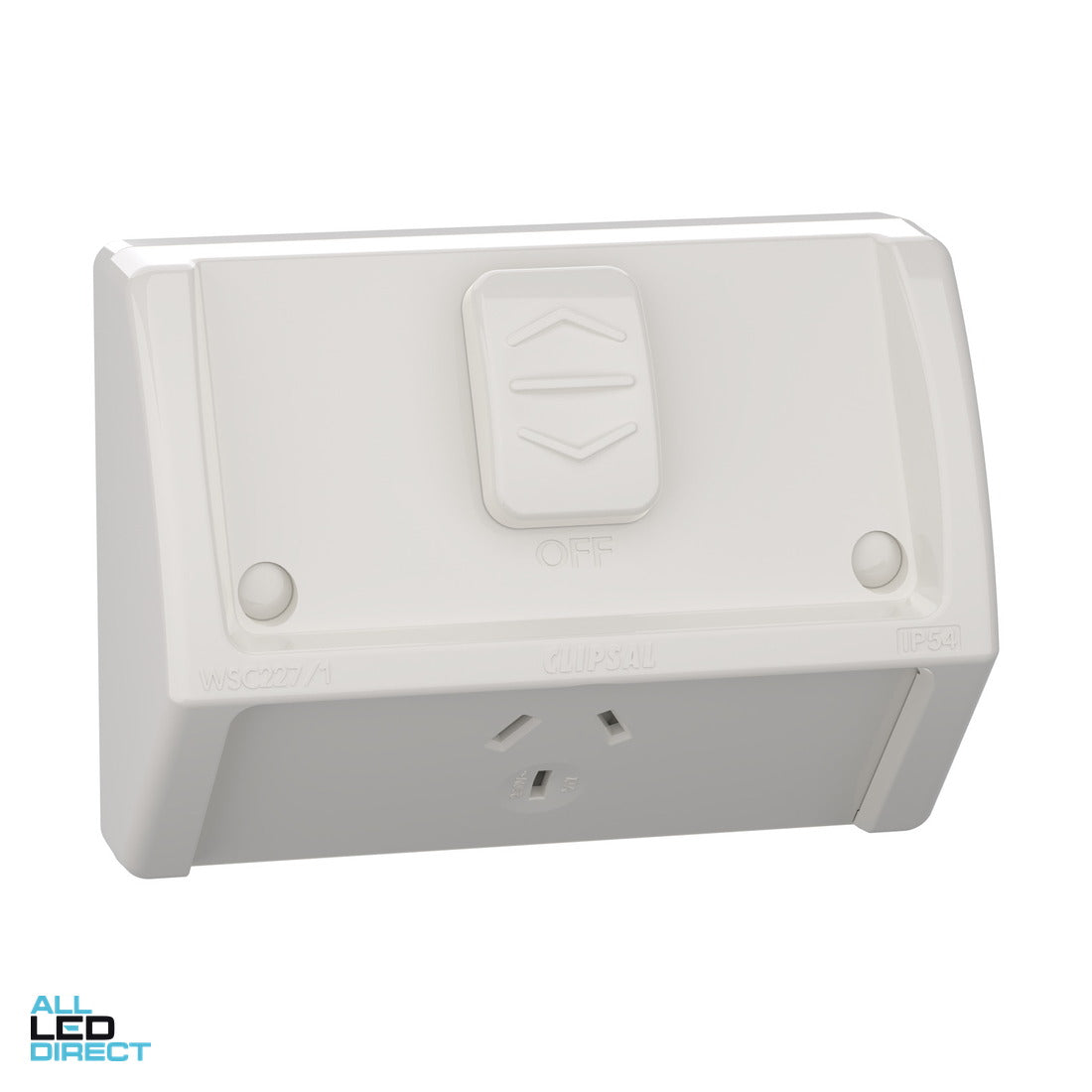 Clipsal Weathershield 10 Amp Single GPO Flush, RW IP54 ALL LED Direct