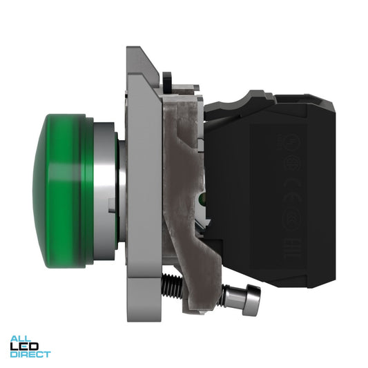Schneider 22mm Pilot Light With Integral LED Green 24 Volt AC/DC