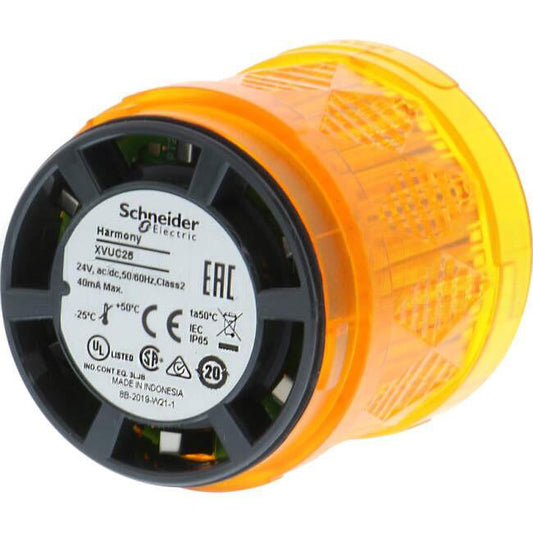 Schneider 24 Volt 60mm Tower Beacon LED Steady AC/DC IP65 Orange