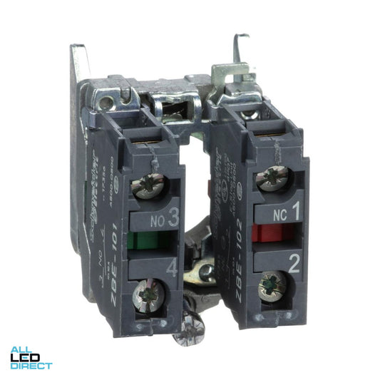 Schneider Contact Block Metal Collar 1 x N/O & 1 x N/C Contacts