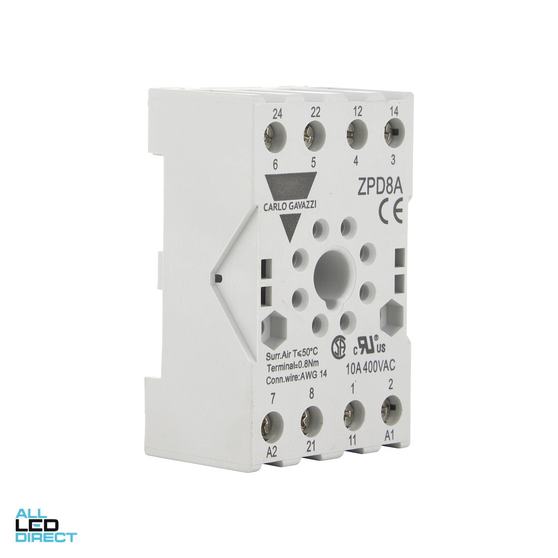 NHP Timer 8 Pin Plug In Base For Carlo Gavazzi Timers And Relays. ALL LED Direct