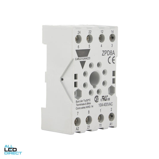 NHP Timer 8 Pin Plug In Base For Carlo Gavazzi Timers And Relays. ALL LED Direct