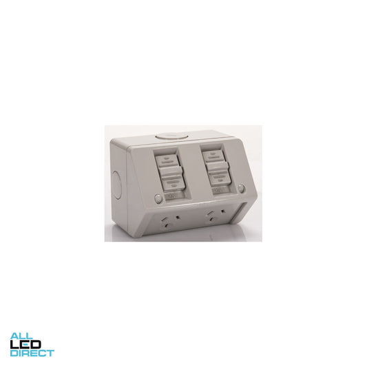 NHP 10 Amp N-LINE Double Switched Weatherproof Powerpoint Light Grey